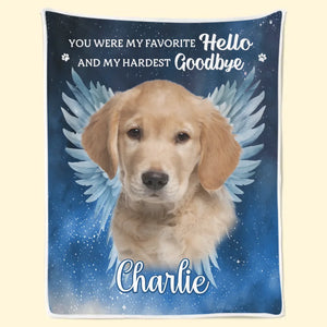 Custom Photo Your Wings Were Ready But My Heart Was Not - Memorial Personalized Custom Blanket - Sympathy Gift For Pet Owners, Pet Lovers