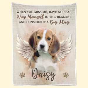 Custom Photo No Longer By My Side But Forever In My Heart - Memorial Personalized Custom Blanket - Sympathy Gift For Pet Owners, Pet Lovers