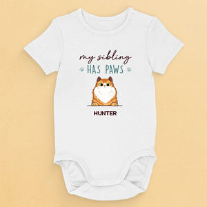 My Sibling Has Paws - Dog Personalized Custom Baby Onesie - Baby Shower Gift, Gift For Pet Owners, Pet Lovers