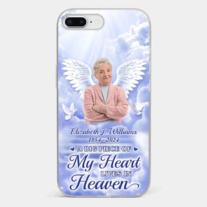 Custom Photo To Live In Hearts We Leave Behind - Memorial Personalized Custom Clear Phone Case - Sympathy Gift For Family Members