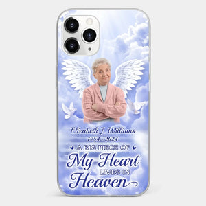 Custom Photo To Live In Hearts We Leave Behind - Memorial Personalized Custom Clear Phone Case - Sympathy Gift For Family Members