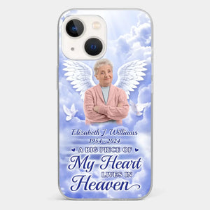 Custom Photo To Live In Hearts We Leave Behind - Memorial Personalized Custom Clear Phone Case - Sympathy Gift For Family Members