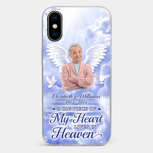 Custom Photo To Live In Hearts We Leave Behind - Memorial Personalized Custom Clear Phone Case - Sympathy Gift For Family Members