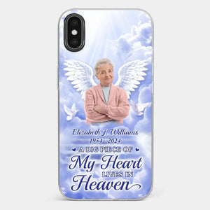 Custom Photo To Live In Hearts We Leave Behind - Memorial Personalized Custom Clear Phone Case - Sympathy Gift For Family Members