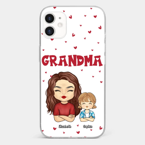 Our Beautiful Grandma Gave Us So Much Love - Family Personalized Custom Clear Phone Case - Gift For Mom, Grandma