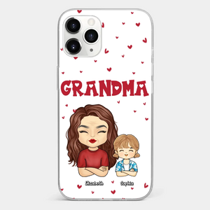 Our Beautiful Grandma Gave Us So Much Love - Family Personalized Custom Clear Phone Case - Gift For Mom, Grandma