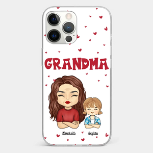 Our Beautiful Grandma Gave Us So Much Love - Family Personalized Custom Clear Phone Case - Gift For Mom, Grandma