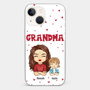 Our Beautiful Grandma Gave Us So Much Love - Family Personalized Custom Clear Phone Case - Gift For Mom, Grandma