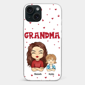 Our Beautiful Grandma Gave Us So Much Love - Family Personalized Custom Clear Phone Case - Gift For Mom, Grandma