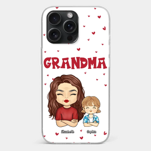 Our Beautiful Grandma Gave Us So Much Love - Family Personalized Custom Clear Phone Case - Gift For Mom, Grandma