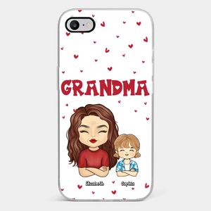 Our Beautiful Grandma Gave Us So Much Love - Family Personalized Custom Clear Phone Case - Gift For Mom, Grandma