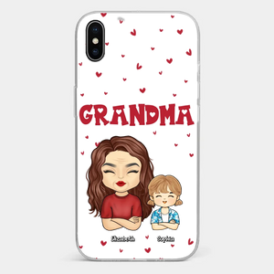 Our Beautiful Grandma Gave Us So Much Love - Family Personalized Custom Clear Phone Case - Gift For Mom, Grandma