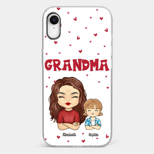 Our Beautiful Grandma Gave Us So Much Love - Family Personalized Custom Clear Phone Case - Gift For Mom, Grandma