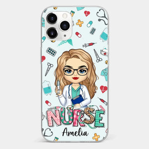 From Caring Comes Courage - Nurse Personalized Custom Clear Phone Case - Appreciation, Thank You Gift, Nurse Life, Doctor Life