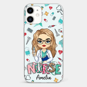 From Caring Comes Courage - Nurse Personalized Custom Clear Phone Case - Appreciation, Thank You Gift, Nurse Life, Doctor Life