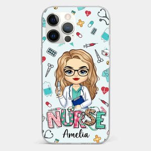 From Caring Comes Courage - Nurse Personalized Custom Clear Phone Case - Appreciation, Thank You Gift, Nurse Life, Doctor Life