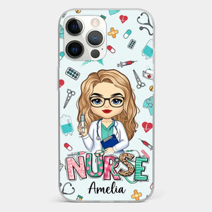 From Caring Comes Courage - Nurse Personalized Custom Clear Phone Case - Appreciation, Thank You Gift, Nurse Life, Doctor Life