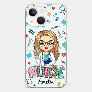 From Caring Comes Courage - Nurse Personalized Custom Clear Phone Case - Appreciation, Thank You Gift, Nurse Life, Doctor Life