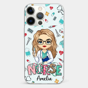 From Caring Comes Courage - Nurse Personalized Custom Clear Phone Case - Appreciation, Thank You Gift, Nurse Life, Doctor Life