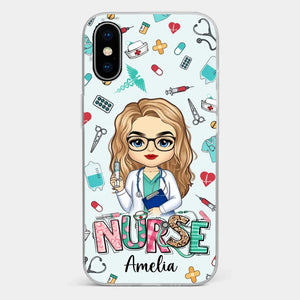 From Caring Comes Courage - Nurse Personalized Custom Clear Phone Case - Appreciation, Thank You Gift, Nurse Life, Doctor Life