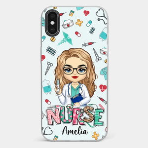 From Caring Comes Courage - Nurse Personalized Custom Clear Phone Case - Appreciation, Thank You Gift, Nurse Life, Doctor Life