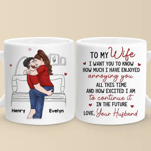 With You, I Can Be Myself - Couple Personalized Custom Mug - Gift For Husband Wife, Anniversary