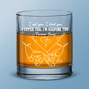 Love Is The Flower - Couple Personalized Custom Whiskey Glass - Gift For Husband Wife, Anniversary