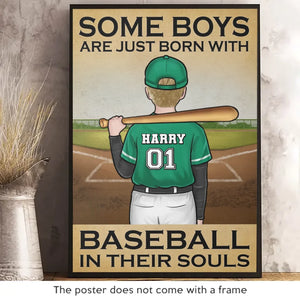 Baseball In Their Souls - Personalized Custom Vertical Poster - Gift For Family Members, Sport Lovers, Sport Players