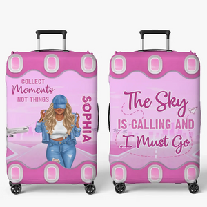 Up In The Clouds, Where I Belong - Travel Personalized Custom Luggage Cover - Summer Vacation Gift, Gift For Adventure Travel Lovers