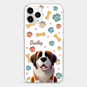 Furry Friends, Forever Loved - Dog Personalized Custom 3D Inflated Effect Printed Clear Phone Case - Gift For Pet Owners, Pet Lovers