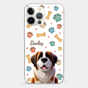 Furry Friends, Forever Loved - Dog Personalized Custom 3D Inflated Effect Printed Clear Phone Case - Gift For Pet Owners, Pet Lovers