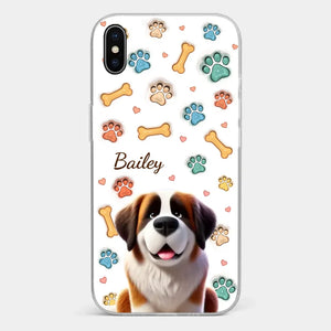 Furry Friends, Forever Loved - Dog Personalized Custom 3D Inflated Effect Printed Clear Phone Case - Gift For Pet Owners, Pet Lovers