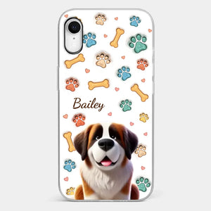 Furry Friends, Forever Loved - Dog Personalized Custom 3D Inflated Effect Printed Clear Phone Case - Gift For Pet Owners, Pet Lovers