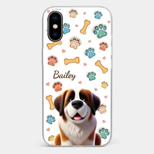 Furry Friends, Forever Loved - Dog Personalized Custom 3D Inflated Effect Printed Clear Phone Case - Gift For Pet Owners, Pet Lovers