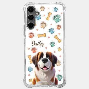 Furry Friends, Forever Loved - Dog Personalized Custom 3D Inflated Effect Printed Clear Phone Case - Gift For Pet Owners, Pet Lovers