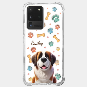 Furry Friends, Forever Loved - Dog Personalized Custom 3D Inflated Effect Printed Clear Phone Case - Gift For Pet Owners, Pet Lovers