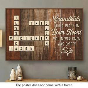 The Heartfelt Bond Between Grandparents And Kids - Family Personalized Custom Horizontal Poster - Gift For Grandma, Grandpa, Grandkid