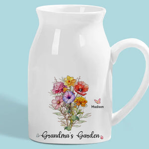 In Grandma's Garden, Love Always Blooms - Family Personalized Custom Home Decor Flower Vase - House Warming Gift For Mom, Grandma