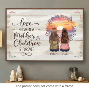 Forever Wrapped In A Mother’s Love - Family Personalized Custom Horizontal Poster - Gift For Mom