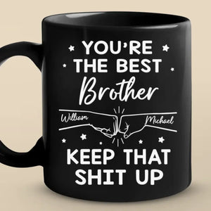 You're The Best Brother - Family Personalized Custom Black Mug - Gift For Family Members