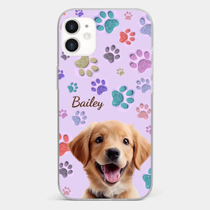 Custom Photo Pawsitively In Love - Dog & Cat Personalized Custom 3D Inflated Effect Printed Clear Phone Case - Gift For Pet Owners, Pet Lovers