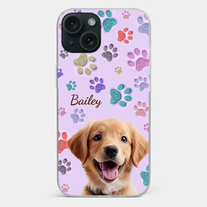 Custom Photo Pawsitively In Love - Dog & Cat Personalized Custom 3D Inflated Effect Printed Clear Phone Case - Gift For Pet Owners, Pet Lovers