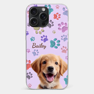 Custom Photo Pawsitively In Love - Dog & Cat Personalized Custom 3D Inflated Effect Printed Clear Phone Case - Gift For Pet Owners, Pet Lovers