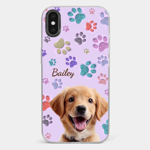 Custom Photo Pawsitively In Love - Dog & Cat Personalized Custom 3D Inflated Effect Printed Clear Phone Case - Gift For Pet Owners, Pet Lovers