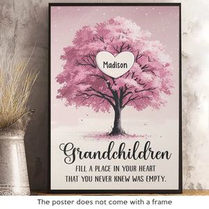 Grandchildren Are The Heartbeat Of A Grandparent’s Soul - Family Personalized Custom Vertical Poster - Gift For Grandma, Grandpa, Grandkid