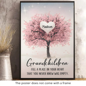 Grandchildren, Little Blessings And Endless Joy - Family Personalized Custom Vertical Poster - Gift For Grandma, Grandpa, Grandkid