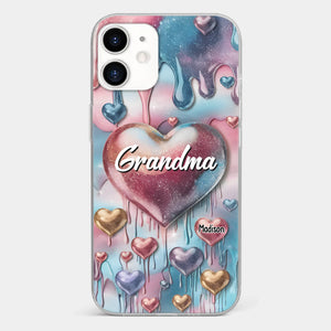 Forever In Grandmother's Heart - Family Personalized Custom 3D Inflated Effect Printed Clear Phone Case - Gift For Mom, Grandma