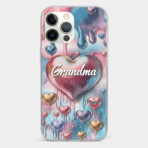 Forever In Grandmother's Heart - Family Personalized Custom 3D Inflated Effect Printed Clear Phone Case - Gift For Mom, Grandma