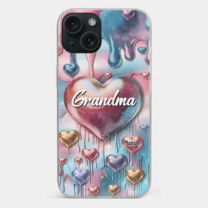 Forever In Grandmother's Heart - Family Personalized Custom 3D Inflated Effect Printed Clear Phone Case - Gift For Mom, Grandma