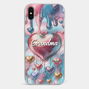 Forever In Grandmother's Heart - Family Personalized Custom 3D Inflated Effect Printed Clear Phone Case - Gift For Mom, Grandma